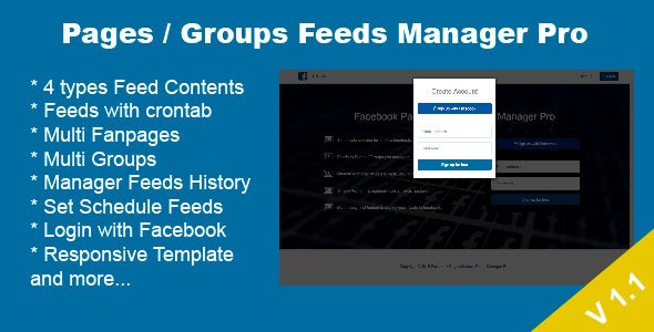 45211  Facebook Pages / Groups Posts Manager Pro