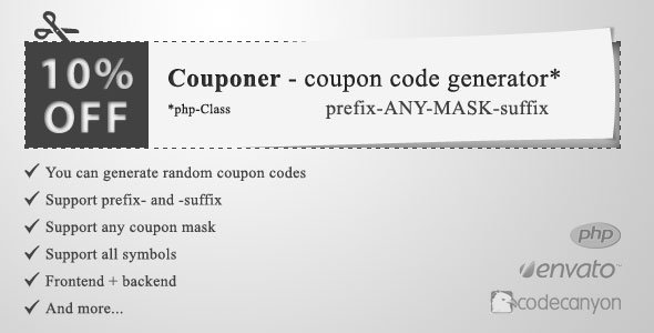 45344  “Couponer” - coupon code generator