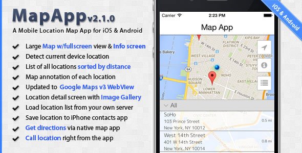45355  MapApp - iOS and Android Mobile Location Map App
