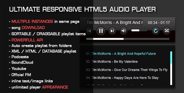 45565  HTML5 Audio Player with Playlist