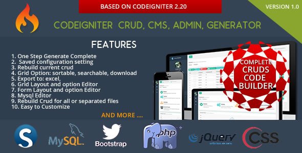 45599  Codeigniter CMS - CRUD Builder - Administrator
