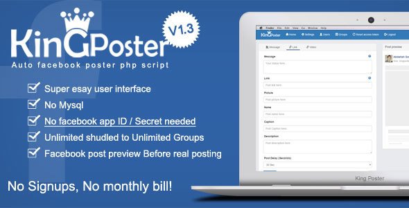 45740  King poster - Facebook group auto poster script