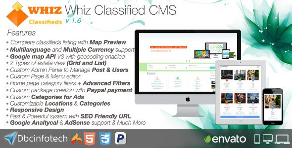 45748  WhizClassified v1.6 - Classifieds CMS