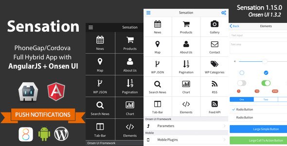 45955  Sensation v1.15.0 - PhoneGap / Cordova Full Hybrid App