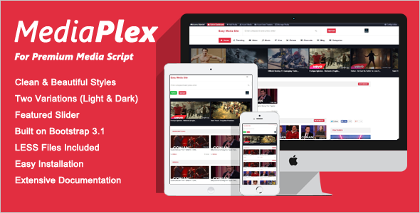 46023  MediaPlex Theme for Premium Media Script