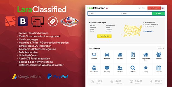 46036  LaraClassified v1.1 - Geo Classified Ads CMS
