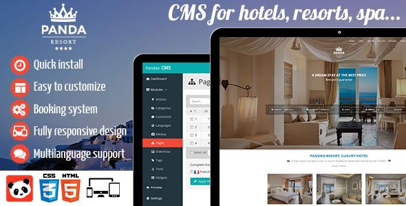 46131  Panda Resort 2 - CMS for hotel - Booking system
