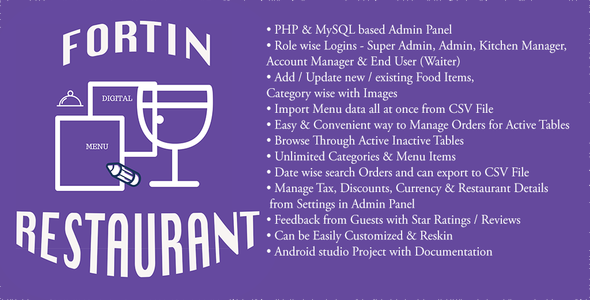 46168  Fortin Restaurant Waiter Ordering System with Admin Panel