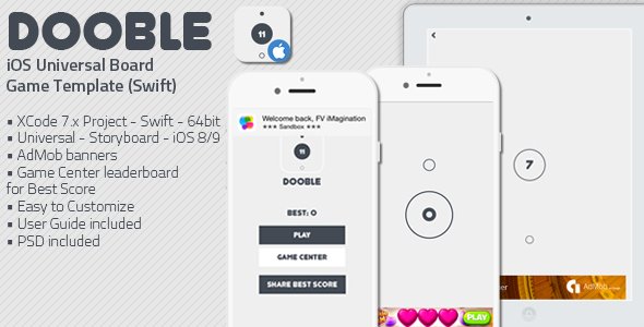 46169  DOOBLE - iOS Universal Game Board Template (Swift)