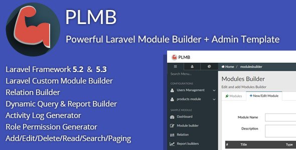 46343  PLMB - Powerful Laravel CRUD Generator - Package Builder + Dynamic Report Builder + Admin Tem