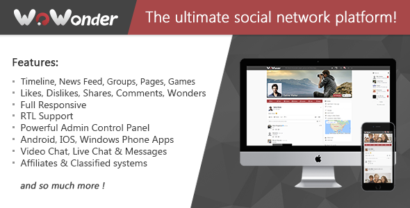 46355  WoWonder v1.4.3 - The Ultimate PHP Social Network Platform