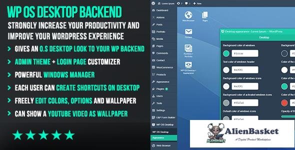 46562  WP OS Desktop Backend v1.145 - More than a Wordpress Admin Theme