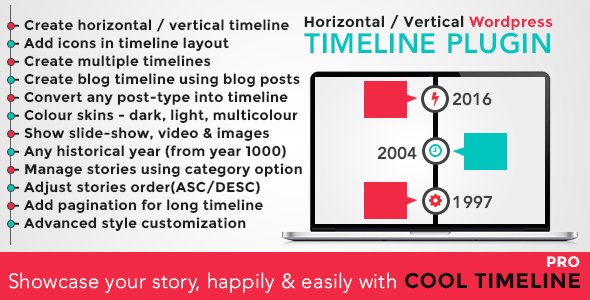 46565  Cool Timeline Pro v2.0.3 - WordPress Timeline Plugin