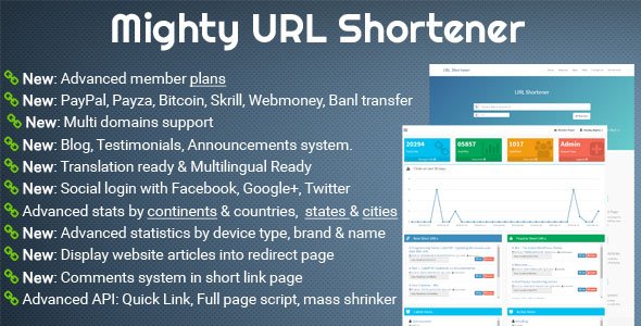 46615  Mighty URL Shortener v2.0.0 - Short URL Script