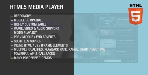 46698  HTML5 Image Video Audio Gallery with Playlist