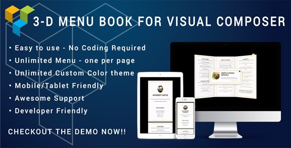 46710  Visual Composer - 3D Menu Flyer for Restaurant and Cafe