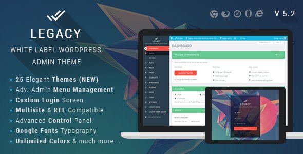 46736  Legacy v5.2 - White label WordPress Admin Theme