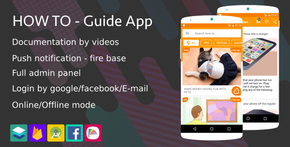 46796  How To - Guide App (Notification,Login social,Material design ...)