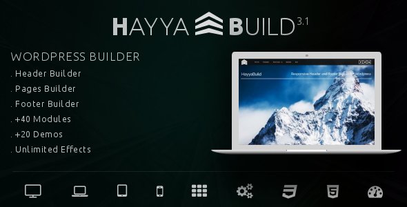 46824  HayyaBuild v3.1 - WordPress Header, Footer and Page Builder