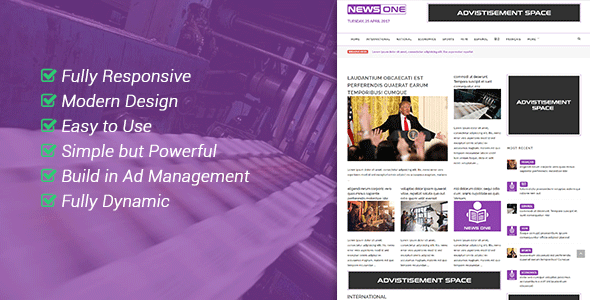 46850  NewsOne - Creative Solution For Newspaper Magazine & Blog