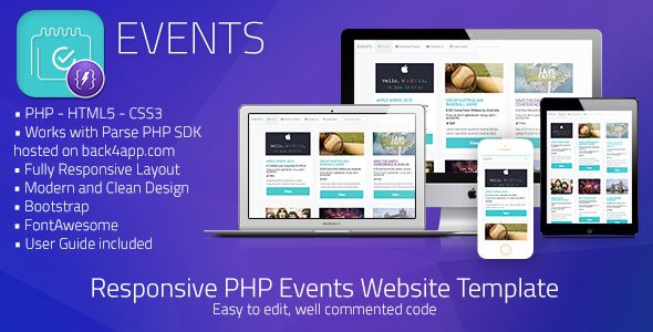 46890  Events | PHP Event Sharing Web Template (Parse PHP)