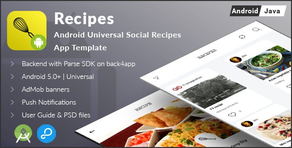 47177  Recipes - Android Universal Social Recipes App Template