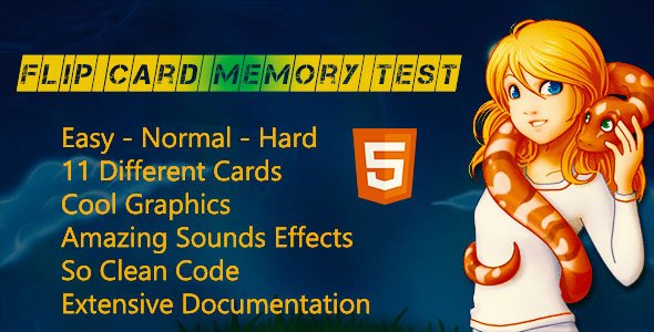47319  Flip Card Memory Test - HTML5 Game