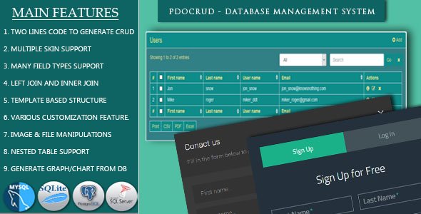 47331  PDO Crud v2.6 – Advanced PHP CRUD application (Database Management System)
