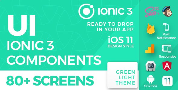 47378  Ionic 3 UI Theme / Template App - iOS 11 style - Green Light