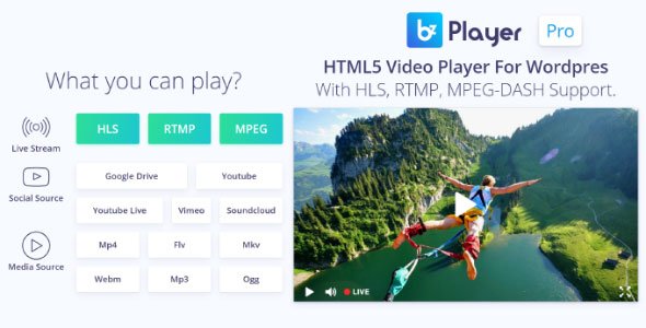 47644  bzplayer Pro v1.3 - Live Streaming Player WordPress Plugin