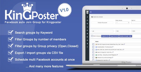 47657  Facebook Auto join groups v1.0.1 - Module for Kingposter
