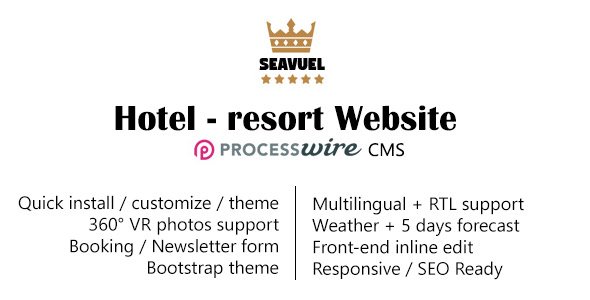 47750  SeaVuel - Multilingual - Hotel website with CMS - Bootstrap theme