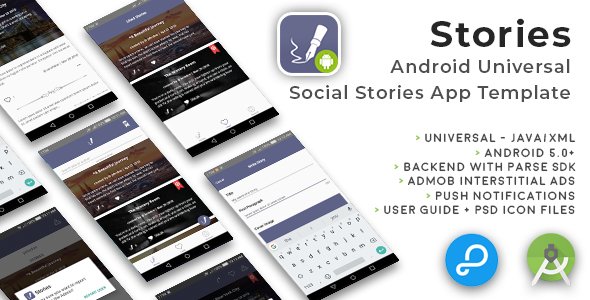 47984  Stories - Android Universal Fun Social Stories App Template
