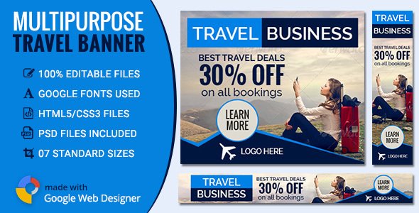 48025  GWD - Travel & Tourism Banners - 7 Sizes