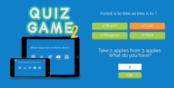 48234  Quiz Game 2 - HTML5 Game