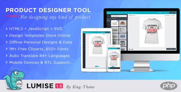 48346  Lumise Product Designer Tool v1.6 - PHP Version