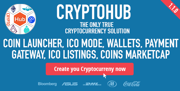 48515  CryptoHub v1.2 - Coin Launcher, ICO System, MultiCrypto Wallets, Exchange, Payment Gateway