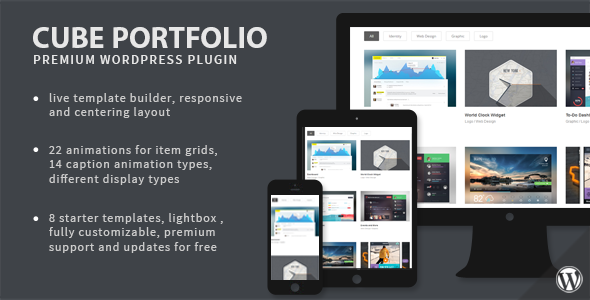 49084  Cube Portfolio v1.16.6 - Responsive WordPress Grid Plugin