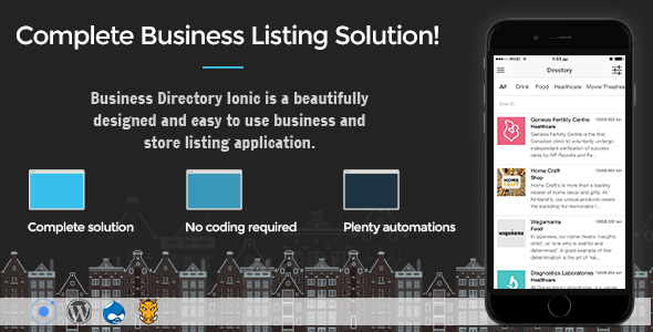 49105  Business Directory Ionic 3 - Full Application with Firebase and Backendless backend
