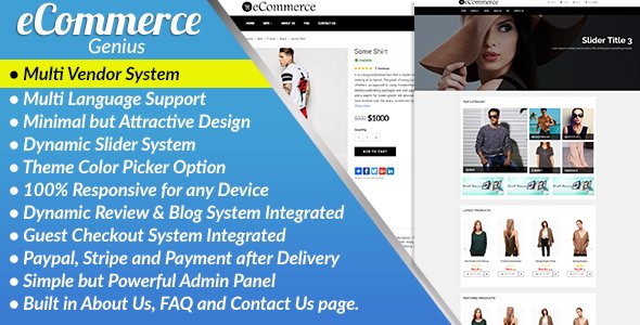 49232  eCommerce Genius v1.1 - Complete Multi Vendor eCommerce Business Management System