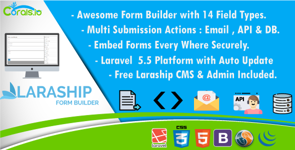 49277  Laraship Form Builder - Drag & Drop Laravel Form Builder With CMS & Admin