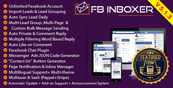 49501  FB Inboxer v5.1.3 - Master Facebook Messenger Marketing Software - 