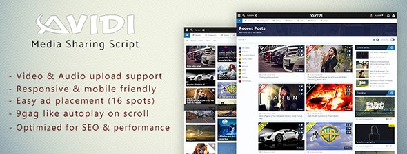49512  Avidi Media 1.7 - Ultimate Video, Music, Image and Gif Sharing Script