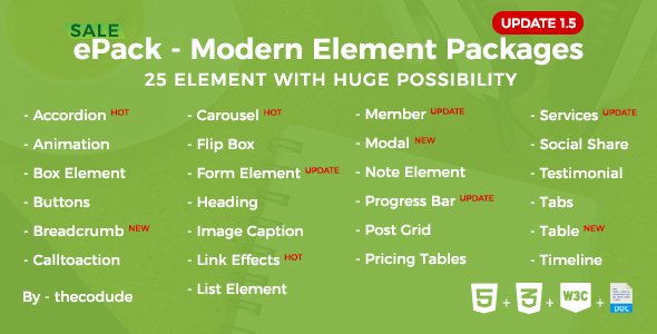 49603  ePack v1.5 - 25 CSS3 Ultimate Element Packages