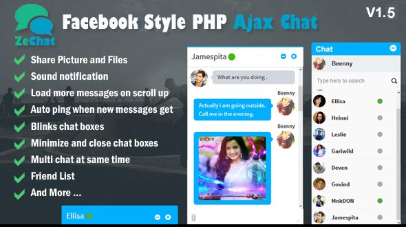 49837  Zechat v1.5 - Facebook Style Php Ajax Chat