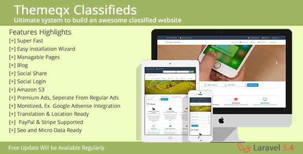 49995  Themeqx v3.2 - Advanced PhP Laravel Classified ads cms