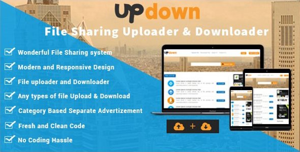 50259  UpDown v1.3 - File Sharing Uploader / Youtube / Downloader & Blogging