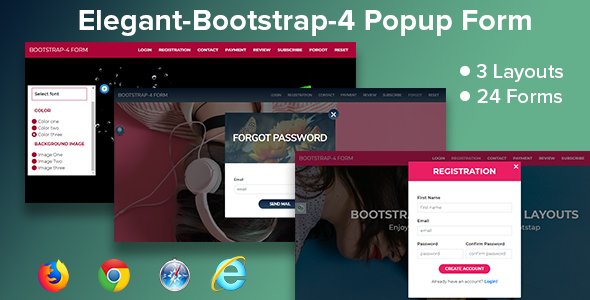 50418  Elegant-Bootstrap 4 Popup Form