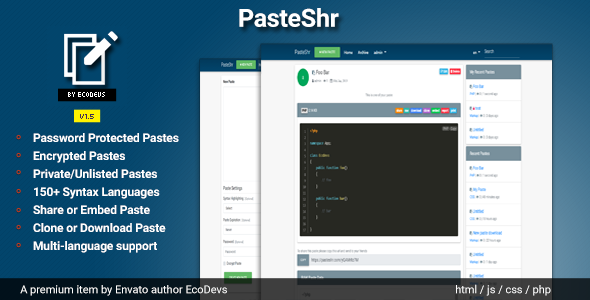 50473  PasteShr v1.5 - Text Hosting & Sharing Script