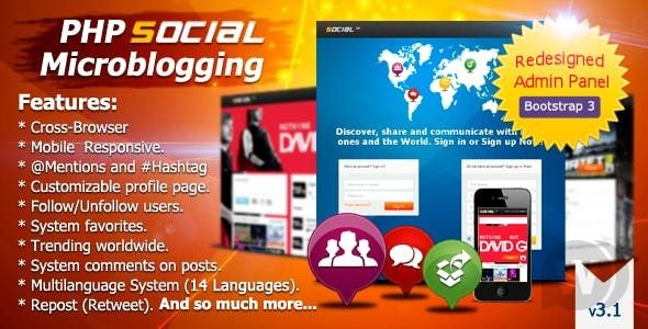 50728  PHP Social Microblogging v3.1.1